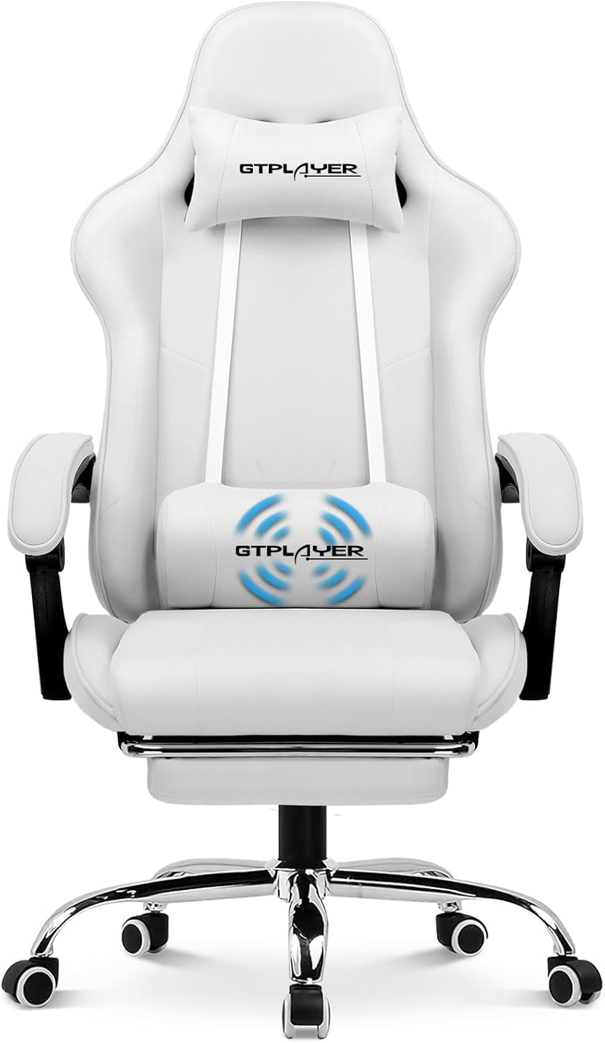 Ergonomic Gaming Chair With Footrest And Lumbar Support