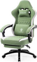 Gaming Chair With Pocket Spring Cushion And Footrest Green