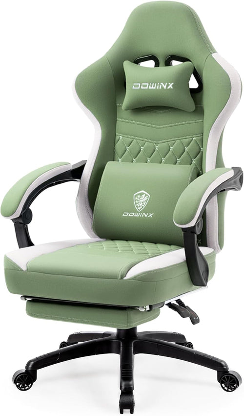 Gaming Chair With Pocket Spring Cushion And Footrest Green