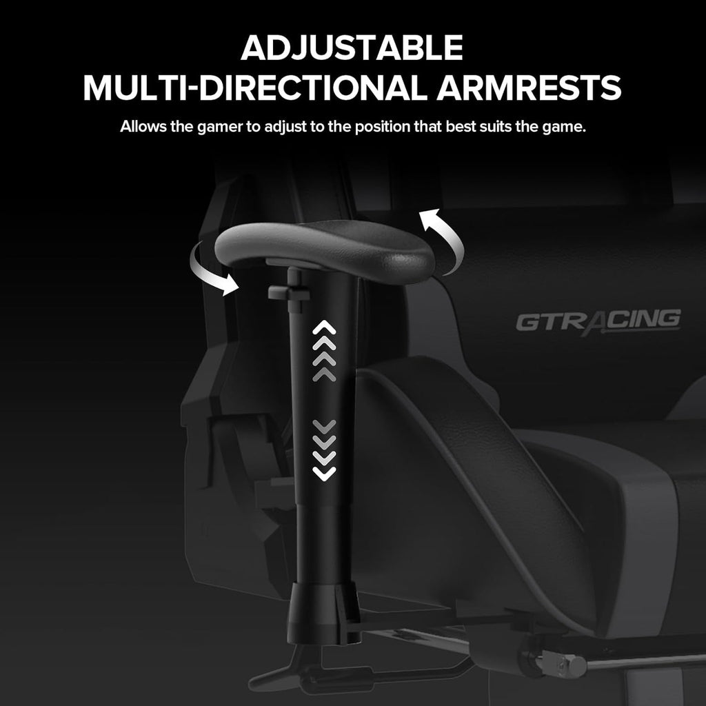 Gray Bluetooth Gaming Chair With Footrest For Home Office