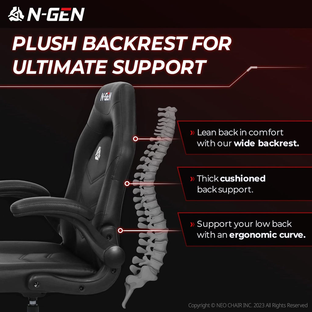 Ergonomic Gaming Chair Black With Premium Lumbar Support