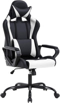 Ergonomic Gaming Chair White With Lumbar Support High Back