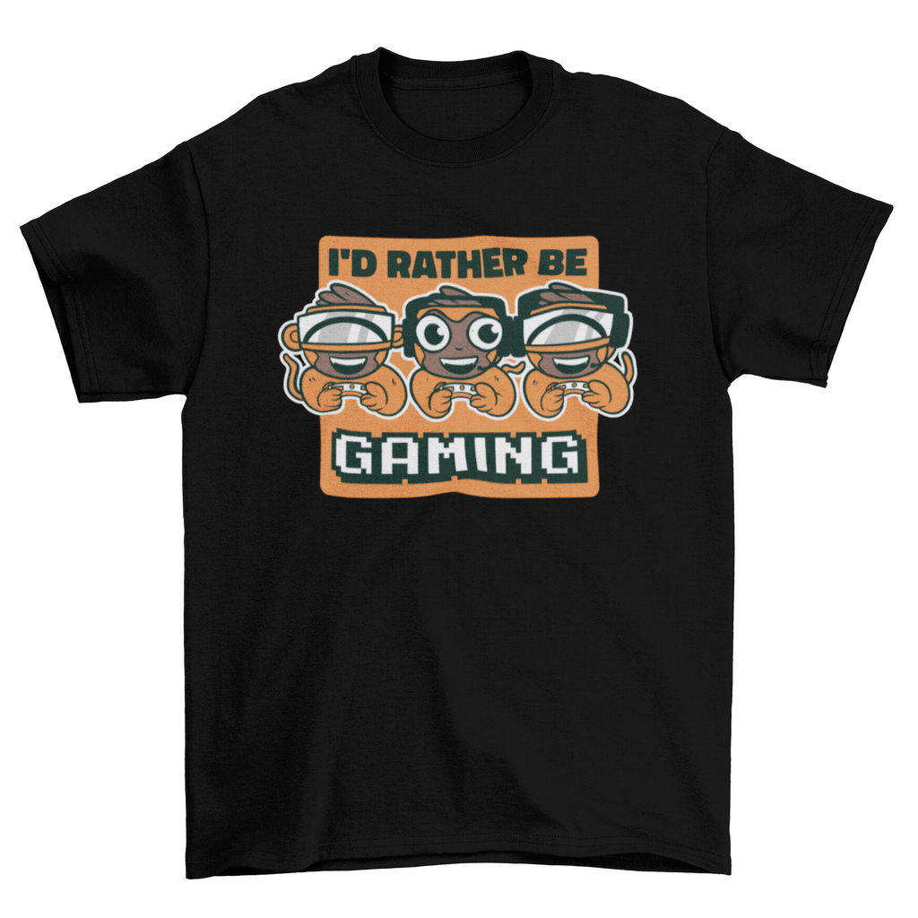 Gaming monkeys cartoon t-shirt design