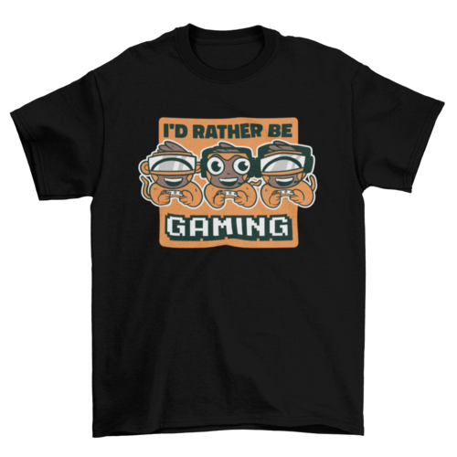 Gaming monkeys cartoon t-shirt design
