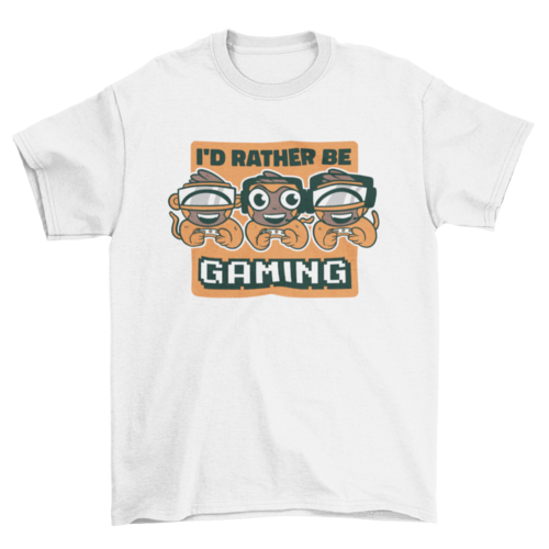 Gaming monkeys cartoon t-shirt design