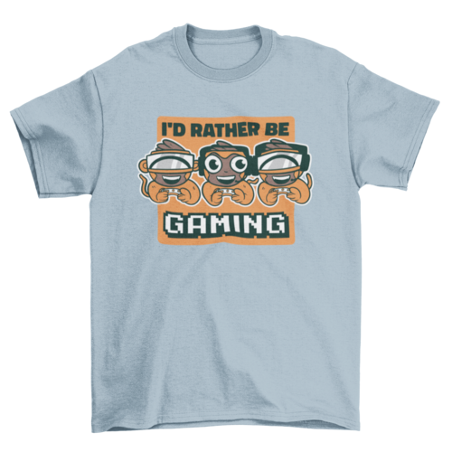 Gaming monkeys cartoon t-shirt design