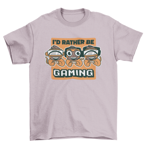 Gaming monkeys cartoon t-shirt design