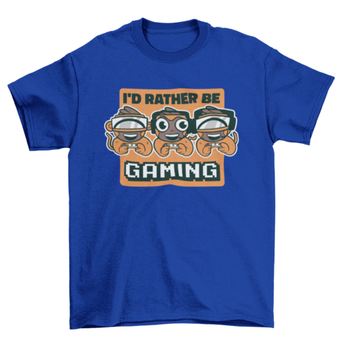 Gaming monkeys cartoon t-shirt design