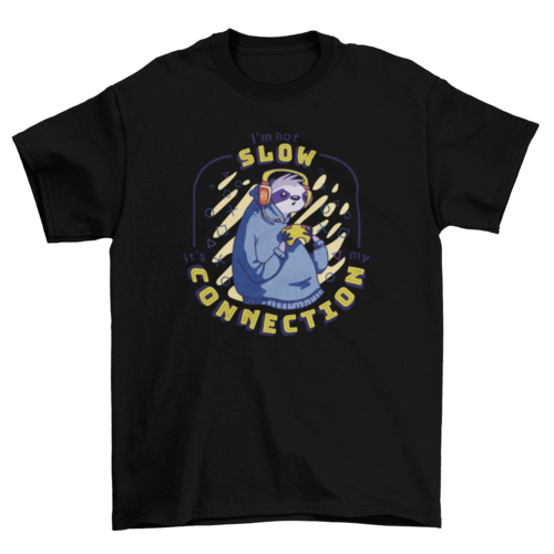 Slow gaming sloth t-shirt