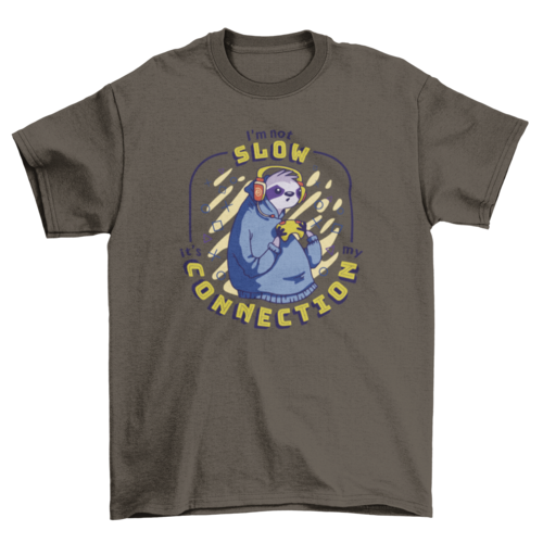 Slow gaming sloth t-shirt