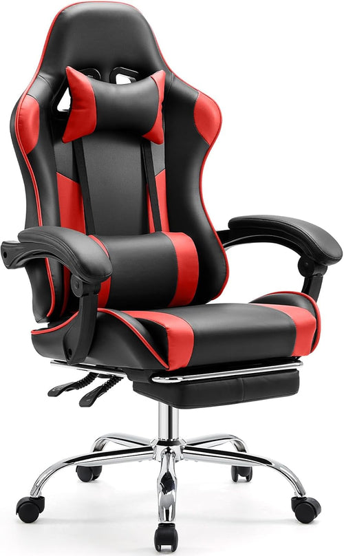 Ergonomic Gaming Desk Chair With Footrest And Headrest