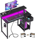 40 Inch Black Gaming Desk For Home Office Setup Workspace